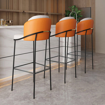 Counter Height Bar Stool Upholstered PU Leather Counter Stool with Footrest